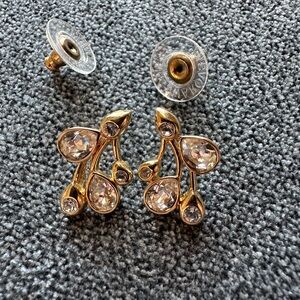 Authentic Swarovski gold-tone crystal earrings